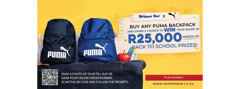 WIN R25,000 WORTH OF PRIZES WITH PUMA BACKPACKS!