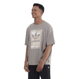 adidas Original Box Logo T-Shirt Mens Silver Pebble | Skipper Bar