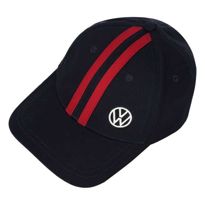 Volkswagen Double Stripe 6 Panel Cap Sap/Red - Stylish & Comfortable