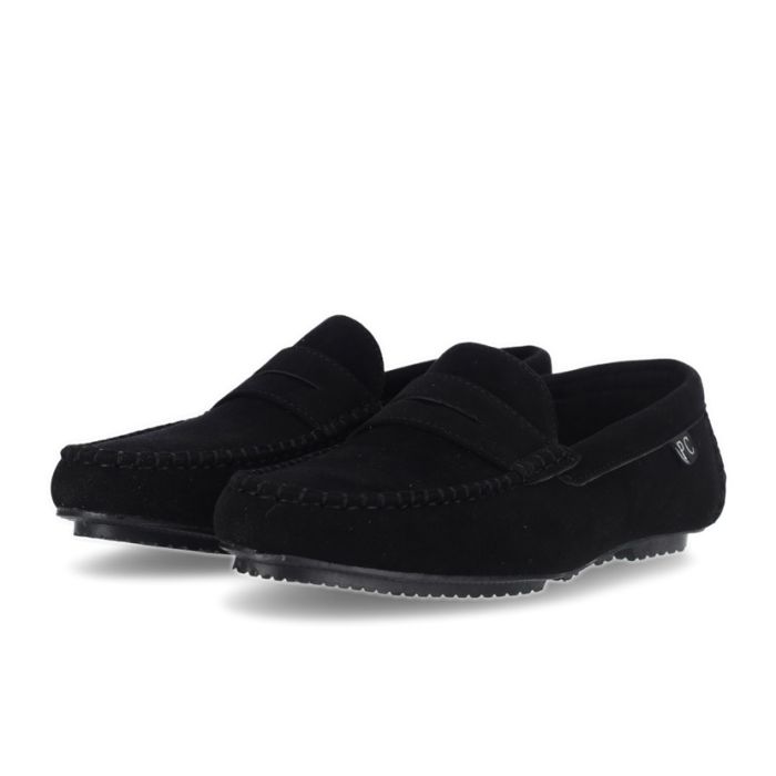 Skipper Bar Crouch Co Penny Driver Suede Men's Shoes Black