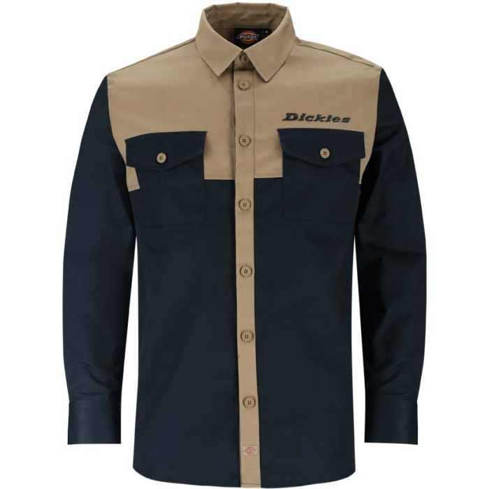 DKS262NK-DICKIES-TWO-TONE-SHIRT-NVY-KHAKI-0070115-V1
