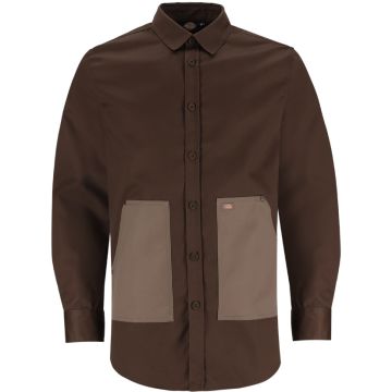 Dickies LS Corry Shirt Mens Chocolate/Taupe