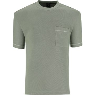 London Republic Side Pocket Textured T-Shirt Mens Ice Green