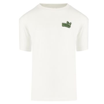 Puma Essentials Log Lab Relaxed Back Graphic T-Shirt Youth White
