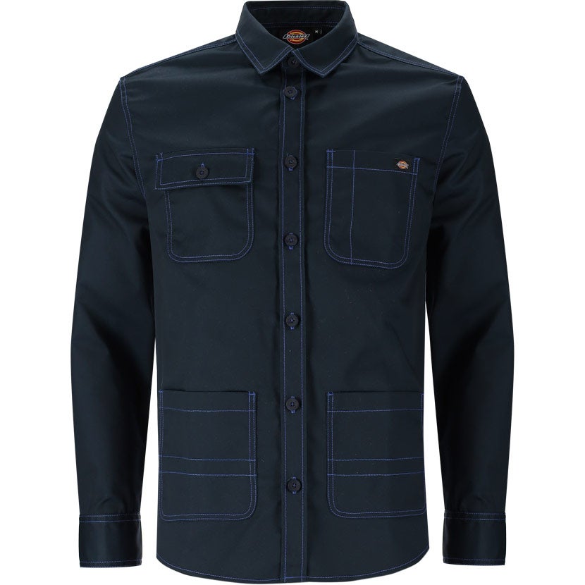 Dickies Bristol Carpenter Long Sleeve Con Shirt Mens Navy